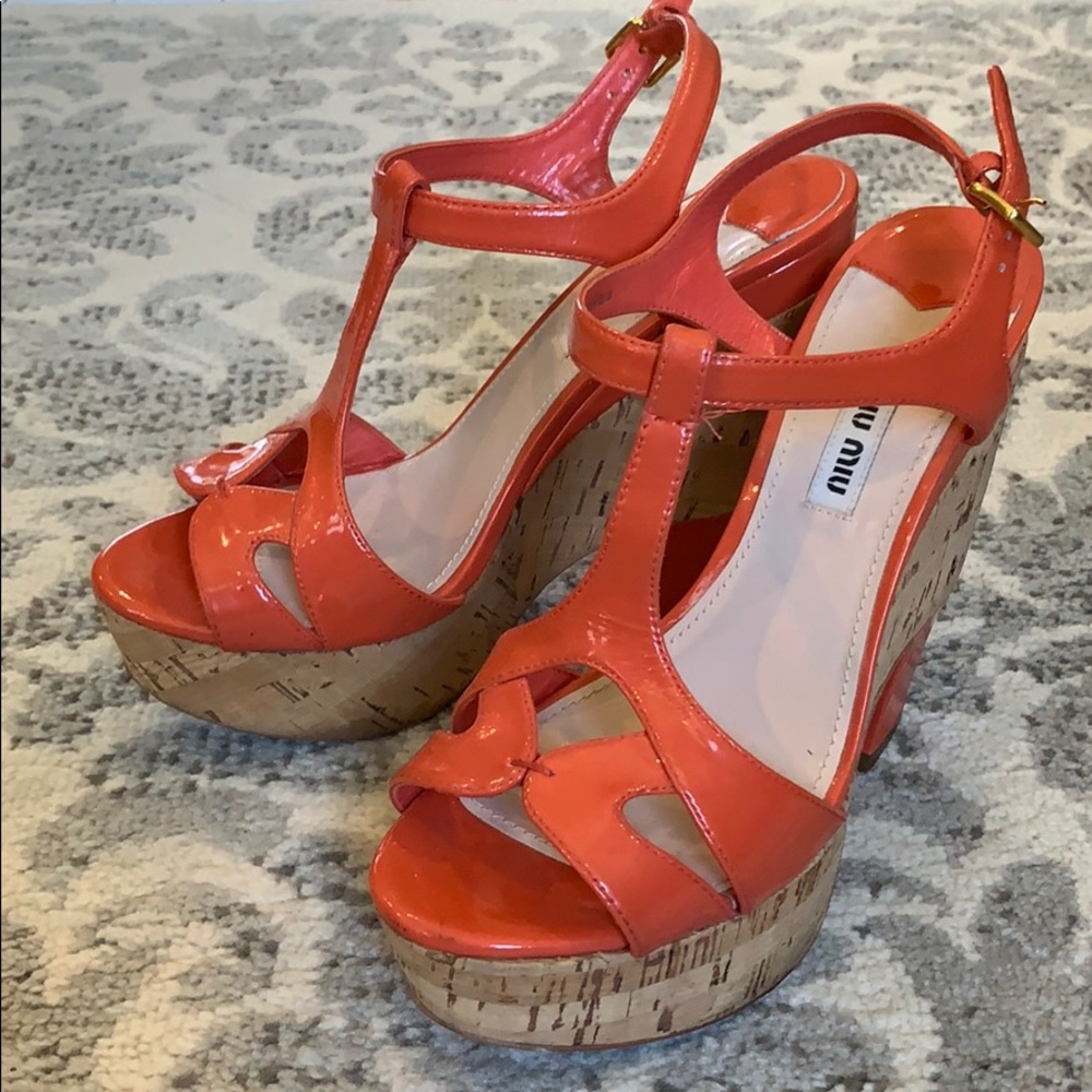 MIU MIU wedges size 37.  Great condition.
